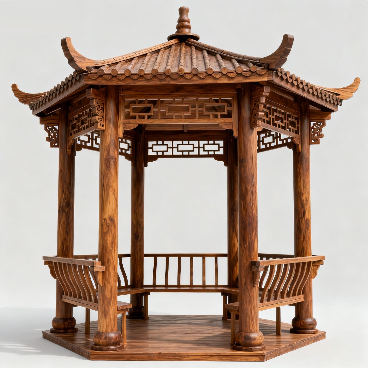 重庆中式风格防腐木凉亭,实木凉亭,木亭